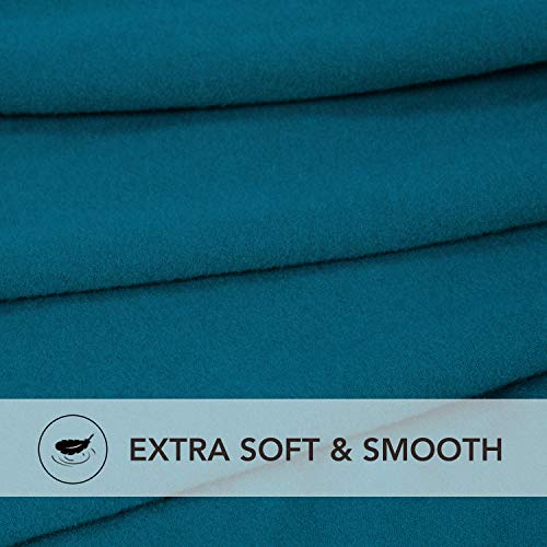 PureFit Super Stretch Sectional Couch Covers - 2 pcs Spandex Non Slip Sofa Covers with Elastic Bottom for L Shape Sectional Sofa Couch, Great for Kid & Pet (3 Seat Sofa + 3 Seat Chaise, Peacock Blue) - Image 4