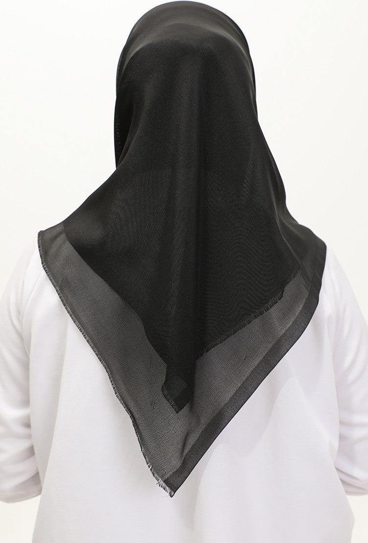 Sefa Merve Plain Scarf 1266-18 Black  - Image 3
