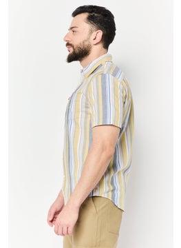 Levi's Men Standard Fit Stripe Short Sleeves Casual Shirt, Multicolor  - Image 3