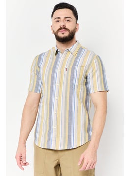 Levi's Men Standard Fit Stripe Short Sleeves Casual Shirt, Multicolor  - Image 1
