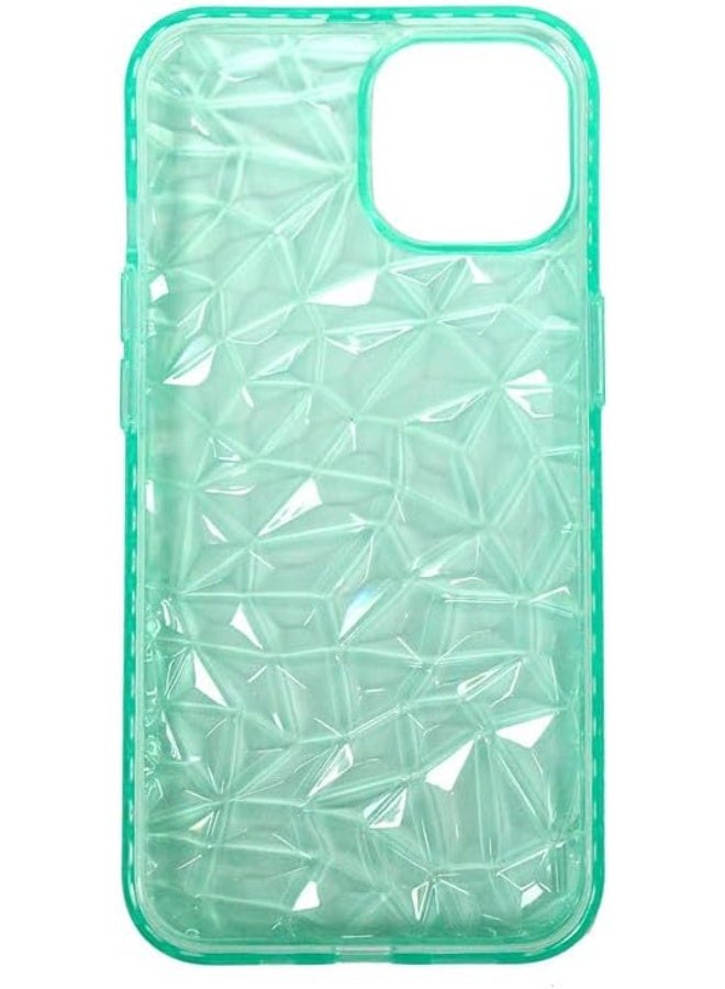 DAISO Crystal Cut Smartphone Case for iPhone 14, Green - Image 1