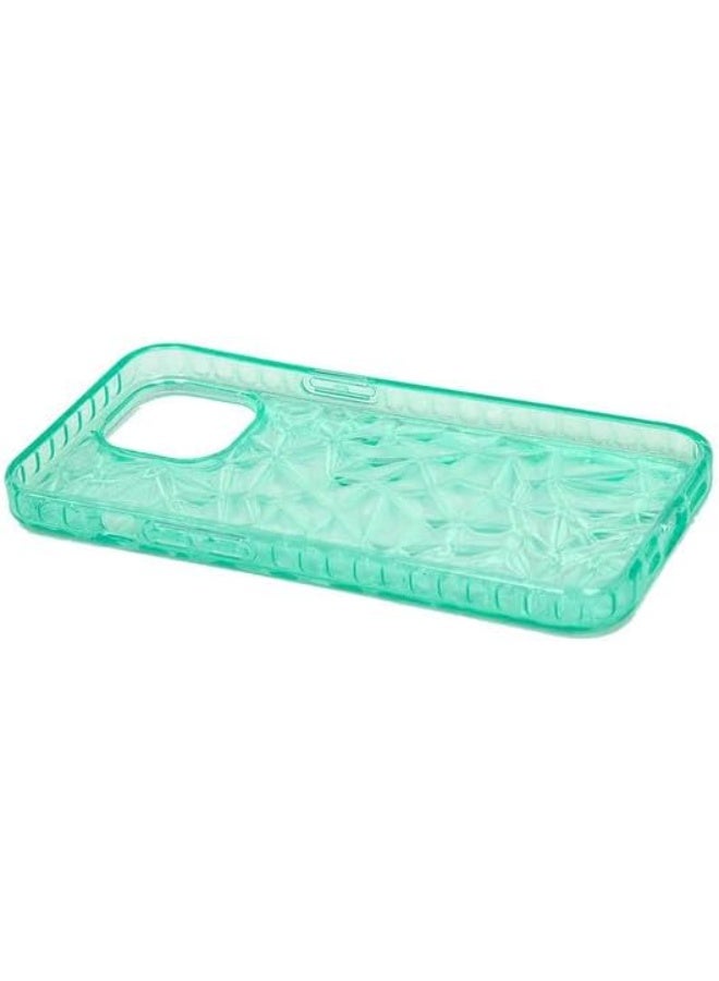 DAISO Crystal Cut Smartphone Case for iPhone 14, Green - Image 2