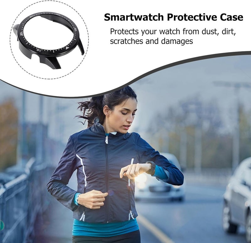 Kisangel Watch Bumper Shell PC Frame Protective Case for Compatible Smartwatch, Black and White Sturdy Cover, Lightweight Shock-Resistant Accessory for Daily Wear and Sports - Image 3