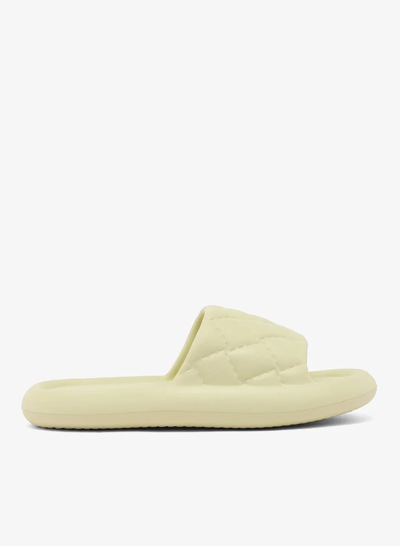 Ginger Green Quilted Slides for Women | Best Price UAE