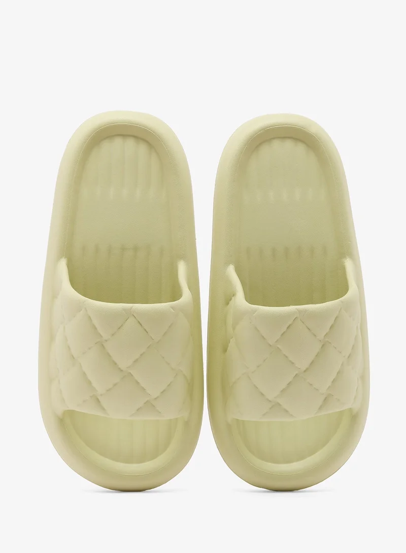 Ginger Green Quilted Slides for Women | Best Price UAE