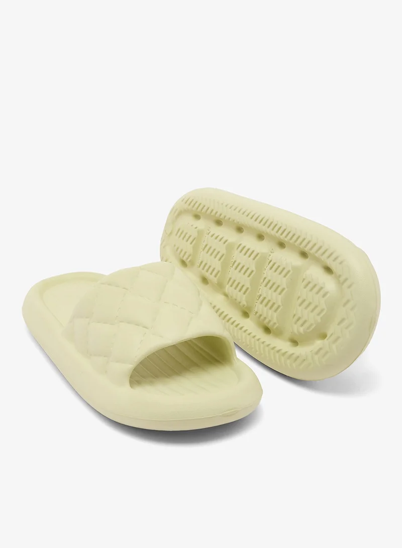 Ginger Green Quilted Slides for Women | Best Price UAE