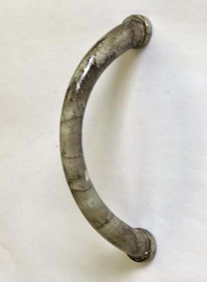 Kitchen And Cabinet Handle, Light Gray Color With Dark Gray Veining, Metal Material, Made In Taiwan, Length 9.6 Cm, 96 Mm - Image 1