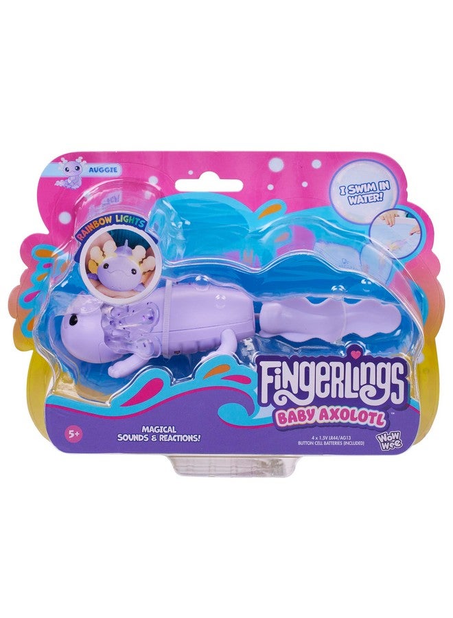 فينجر لينجز سمندل صغير تفاعلي من فينجرلينغز، أوغي (أرجواني)، يسبح ويضيء - Image 1