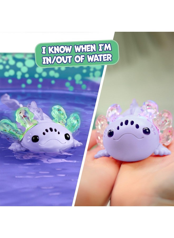 فينجر لينجز سمندل صغير تفاعلي من فينجرلينغز، أوغي (أرجواني)، يسبح ويضيء - Image 4