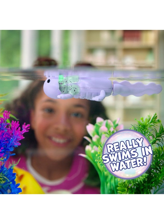 فينجر لينجز سمندل صغير تفاعلي من فينجرلينغز، أوغي (أرجواني)، يسبح ويضيء - Image 3