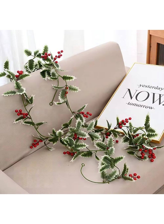 كريسماس  اكسسورات الكريسماس كيس فرع زرع العنب و الكور البلاستيك المقاس : 2 متر    زرع زينة كريسماس زرع صناعي - Image 1