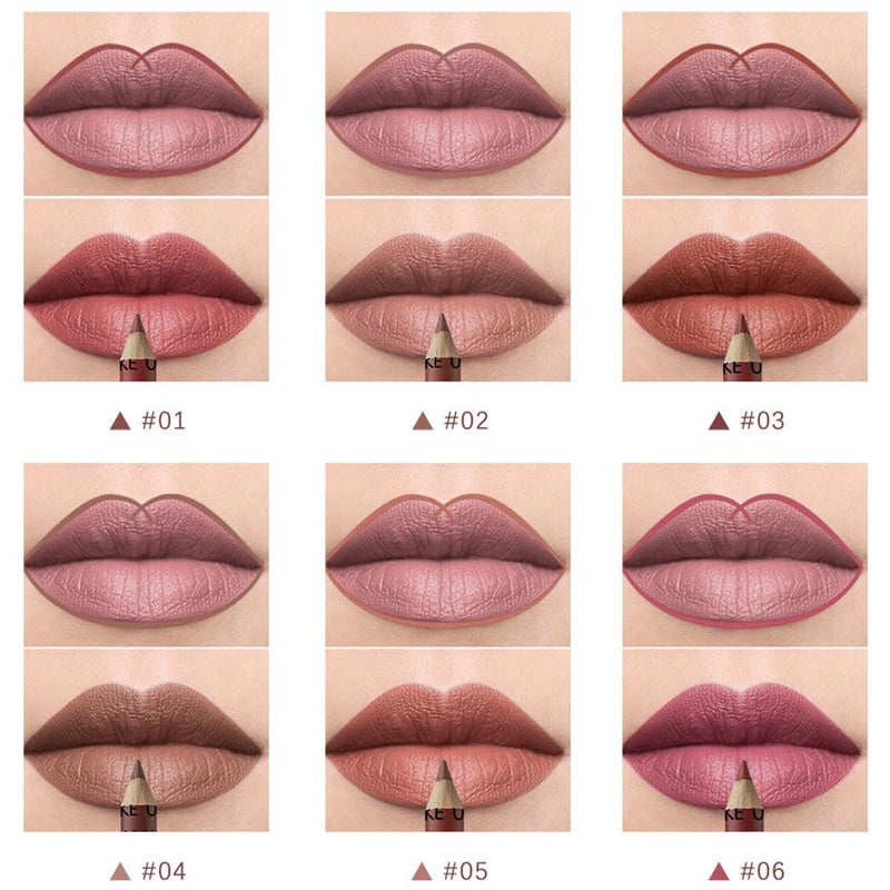 SUAKE 12 Pcs Colors Lip Liner Lipstick Pencils Set Pack for Shaping & Sculpting Lips,Natural Maroon Dark Red Nude Beige Chocolate Brown Plum Matte Pigmented Lipliners Crayon Lipstick - Image 3