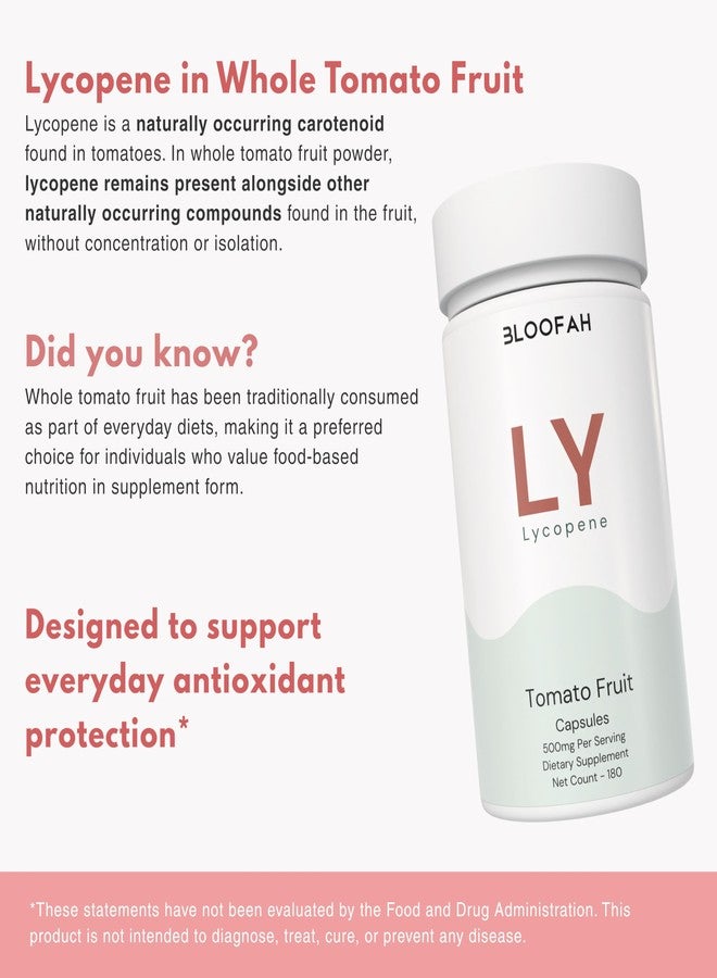 Bloofah Lycopene Supplement Capsules 500mg – Tomato Fruit Powder with Natural Lycopene for Antioxidant & Daily Wellness Support | Gluten Free, Non-GMO Lycopene Supplements for Men - Image 3