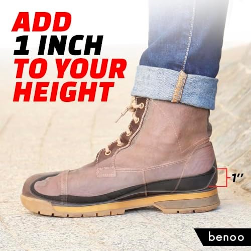 benoo Height Increase Insoles for Men 1 inch Discreet Shoe Lifts All Day Comfort ShockAbsorbent Gel Trim to Fit Inserts for Most Sneakers Shoes Confidence Boosters Mens 1214 - Image 5