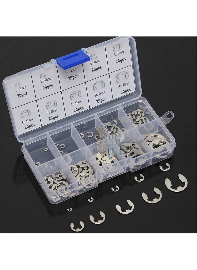 DIY Crafts DIY Crafts CTDIYHI23850 120200 PCS 304 Stainless Steel E Clip Washer Assortment Kit Circlip retaining Ring for Shaft Fastener  - Image 2