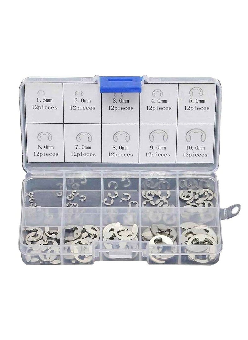 DIY Crafts DIY Crafts CTDIYHI23850 120200 PCS 304 Stainless Steel E Clip Washer Assortment Kit Circlip retaining Ring for Shaft Fastener  - Image 1