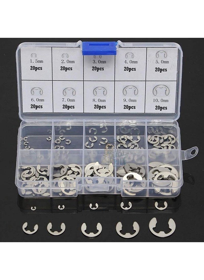 DIY Crafts DIY Crafts CTDIYHI23850 120200 PCS 304 Stainless Steel E Clip Washer Assortment Kit Circlip retaining Ring for Shaft Fastener  - Image 3