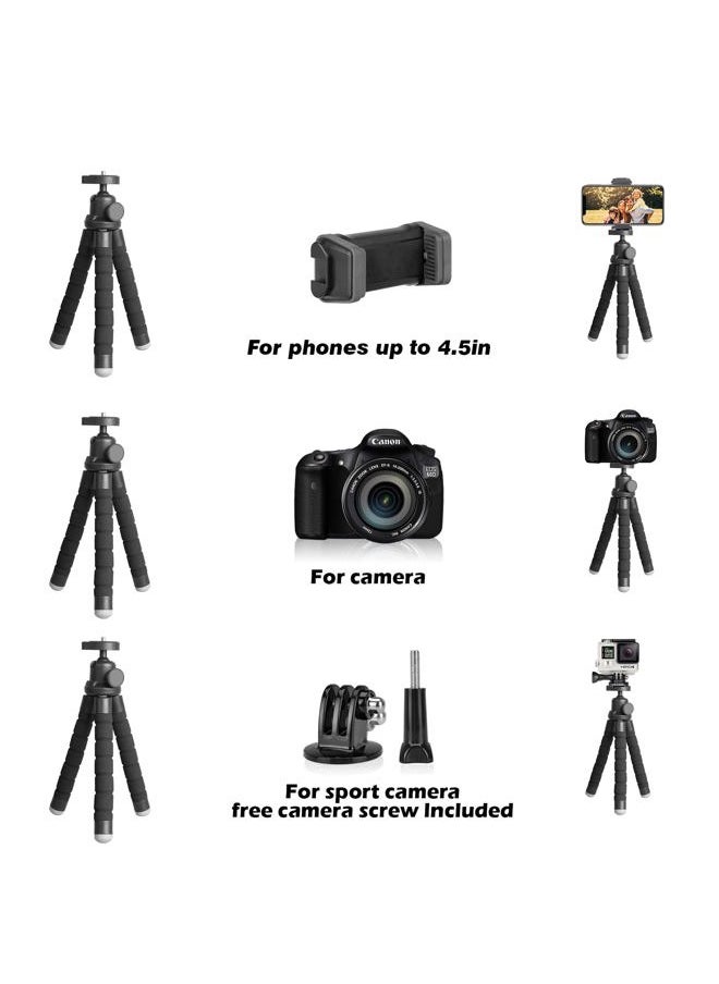 UBeesize Phone Tripod, Portable and Flexible Tripod with Wireless Remote and Clip, Cell Phone Tripod Stand for Video Recording(Black)  - Image 5