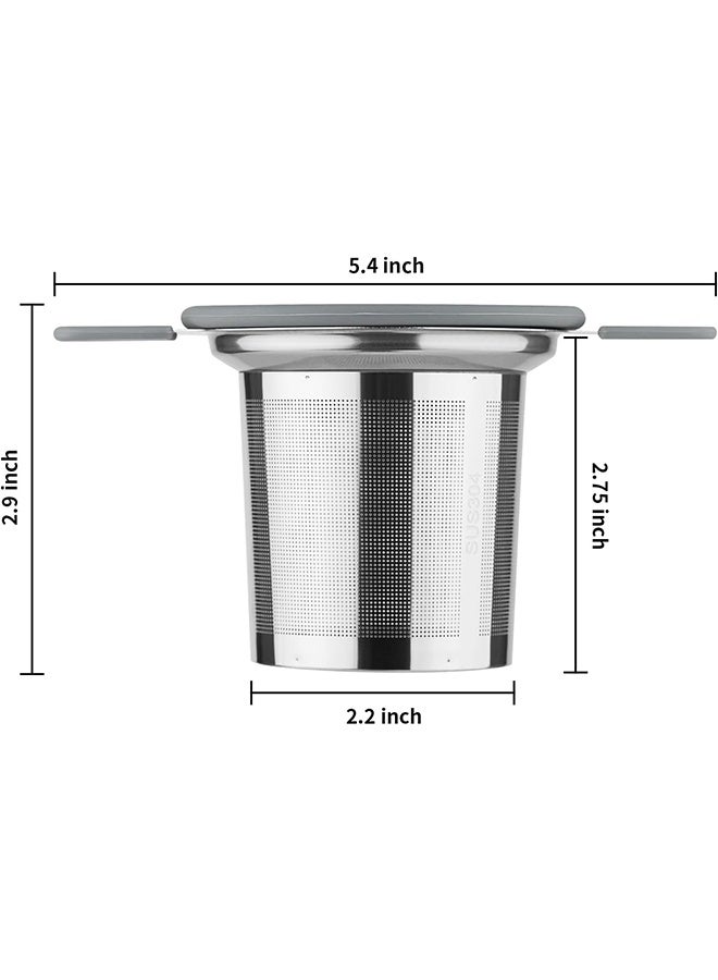 HY Tea Infuser Strainers for Loose Tea, Stainless Steel Loose Leaf Tea Strainer Stepper with Heat Proof Double Handles, Extra Fine Mesh Tea Ball Infusers, Tea Diffuser Holder Filter for Mugs  - Image 2