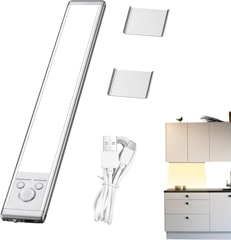 Wardrobe Light with Motion Sensor – Dimmable LED Lamp, Wardrobe Light, 25 cm 3 Levels LED Lamp for Kitchen, Bedroom, Staircase, Hallway, Wall Pantry and Garage - Image 1
