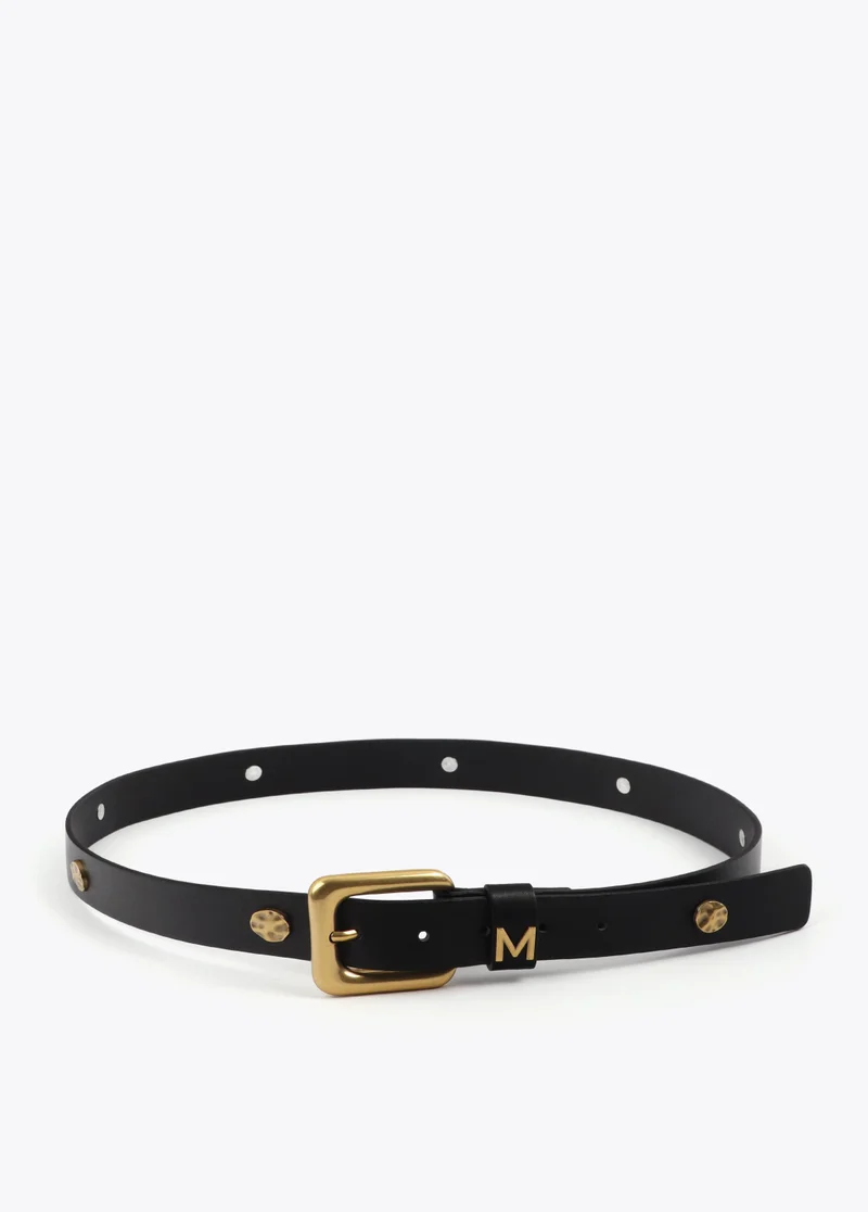 لولا كساديمونت Belt with Square Buckle and Irregular Studs