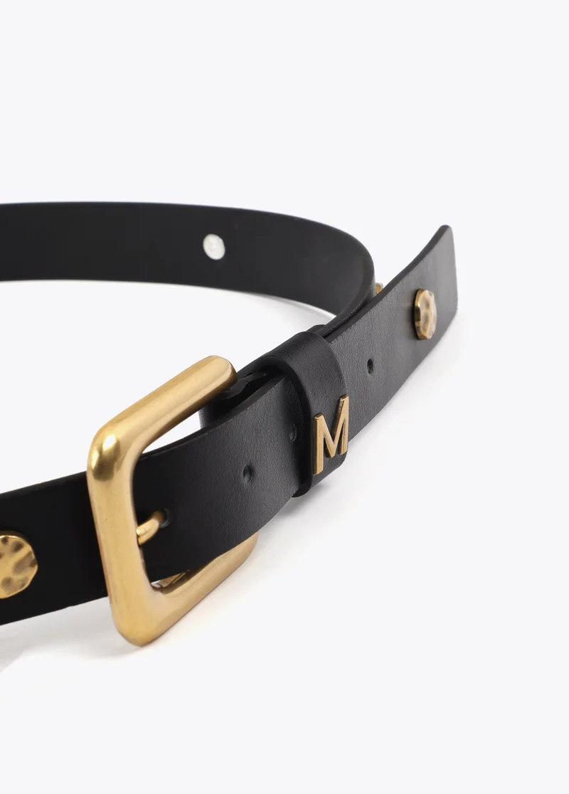 لولا كساديمونت Belt with Square Buckle and Irregular Studs