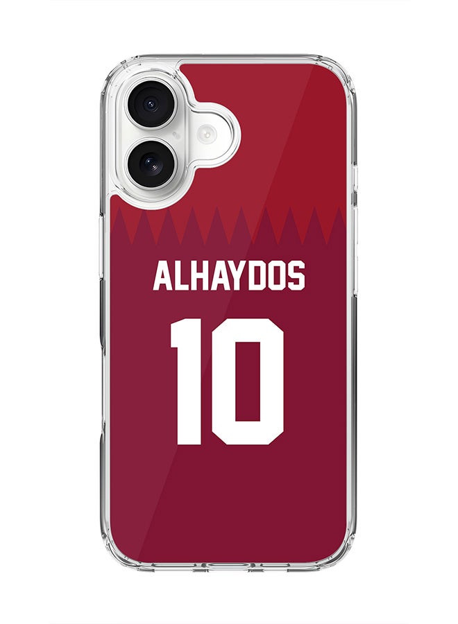 Classic Clear MagSafe Case for iPhone 17 , Hybrid Soft Case Flexible Edges Anti Drop TPU PC Gel Thin Transparent Cover [ Designed for iPhone 17 ] - Football Team - Qatar, Player Name - Alhaydos