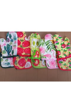 Generic Padded thermal kitchen gloves, two pieces, multi-colour  - Image 1