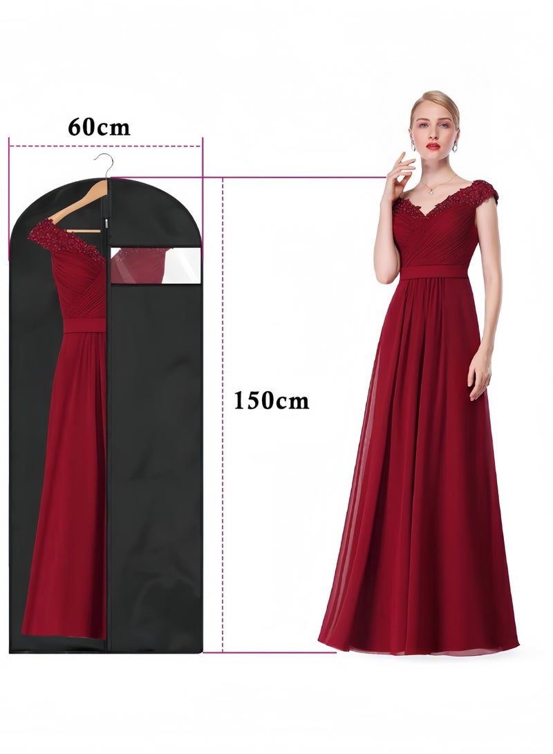 إتش كيو جيمنغ مجموعة من 5 أكياس ملابس سوداء خفيفة الوزن من مادة PEVA لتعليق الملابس، أغطية ملابس تسمح بمرور الهواء لملابس الرقص، والفساتين، والمعاطف الشتوية الطويلة، مناسبة للقمصان والسترات، وتخزين الملابس في الخزانة - Image 2