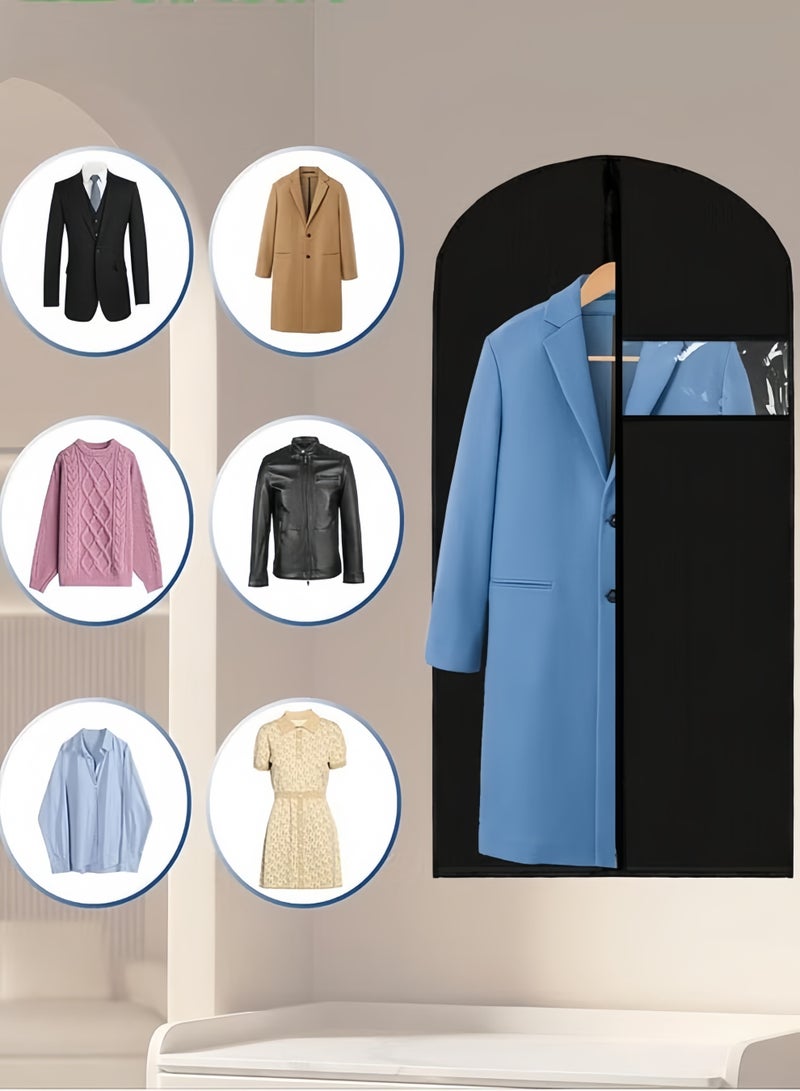 إتش كيو جيمنغ مجموعة من 5 أكياس ملابس سوداء خفيفة الوزن من مادة PEVA لتعليق الملابس، أغطية ملابس تسمح بمرور الهواء لملابس الرقص، والفساتين، والمعاطف الشتوية الطويلة، مناسبة للقمصان والسترات، وتخزين الملابس في الخزانة - Image 3