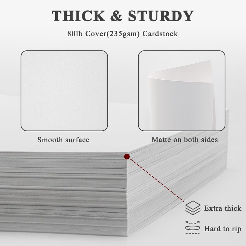 Manilaus White Cardstock 8.5 x 11"Inch, 80lb Cardstock Paper, 30 Sheets Card Stock Paper 8.5 x 11 White, Heavy Thick Cardstocks Printer Papers for Invitations, Menus, Weddings, DIY Cards, Scrapbooking. - Image 3