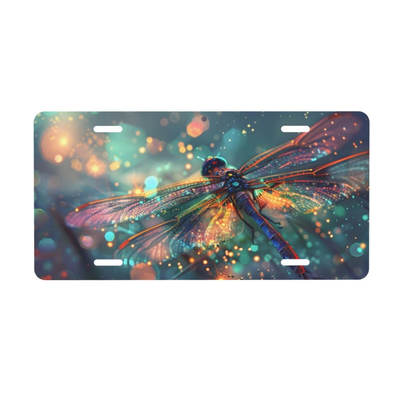 cfpolar Shiny Dragonfly License Plate Decorative Car Front License Plate Aluminum Novelty License Plates Vanity Tag Metal Car Plate for Women Men 6 X 12 Inch - Image 3
