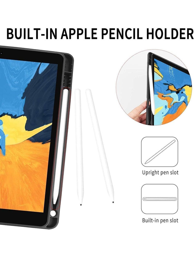 MUNTAQI حافظة لوحة مفاتيح لجهاز iPad الجيل التاسع (2021)/الجيل الثامن/الجيل السابع 10.2 بوصة، لاسلكية قابلة للفصل مع حامل قلم، غطاء لوحة مفاتيح فولي لجهاز iPad الجديد الجيل التاسع/الجيل الثامن/الجيل السابع - Image 5