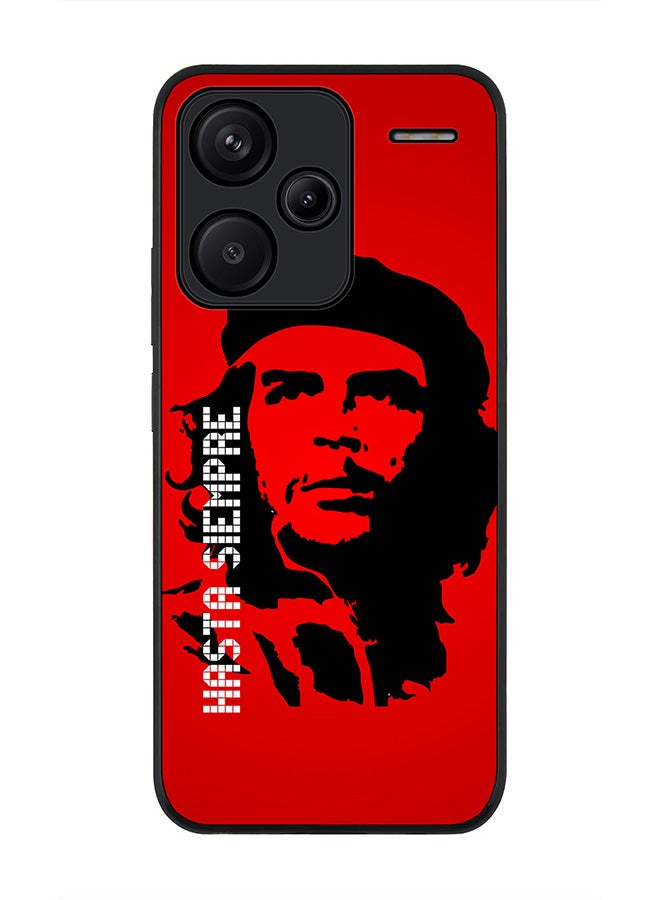 Stylizedd Rugged Black Edge Case for Xiaomi Redmi Note 13 Pro Plus, Slim fit Flexible Anti Drop Thin Cover-  Hasta Sempre - Image 1