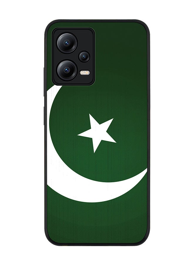 Stylizedd Rugged Black edge case for Poco X5 / Redmi Note 12 5G Slim fit Soft Case Flexible Rubber Edges Anti Drop TPU Gel Thin Cover - Flag Of Pakistan - Image 1