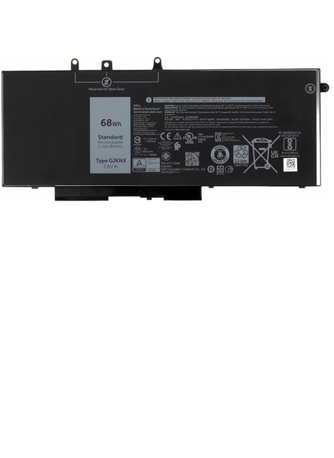 Replacement for Dell Battery 68Wh 4 Cell 8500mAh Latitude 5580 5480 5280 5290 5590 5490 5491 5495 5591 Precision 3520 3530 Type: GJKNX
