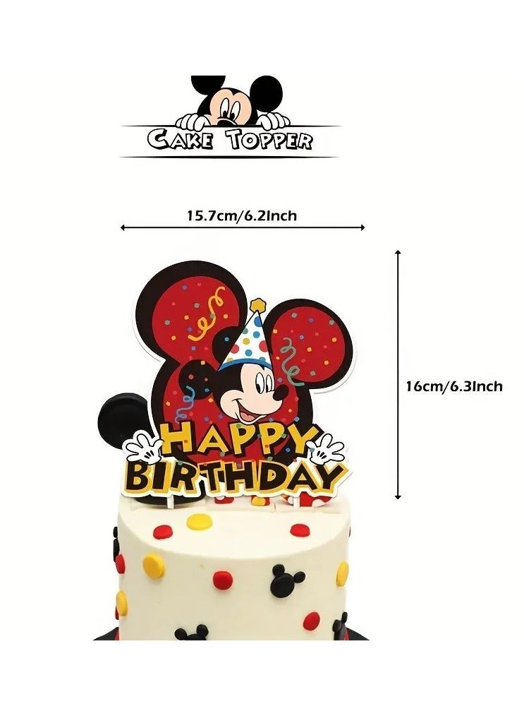 Excefore Mickey Balloon Garland Set With Happy Birthday Banner, Cake Decorations, Perfect for Graduation, Baby Shower, Birthday Bachelorette Party Backdrop Decorations, Suitable For Indoor and Outdoor - Image 4