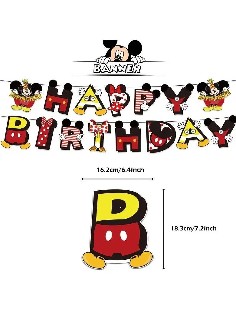 Excefore Mickey Balloon Garland Set With Happy Birthday Banner, Cake Decorations, Perfect for Graduation, Baby Shower, Birthday Bachelorette Party Backdrop Decorations, Suitable For Indoor and Outdoor - Image 3