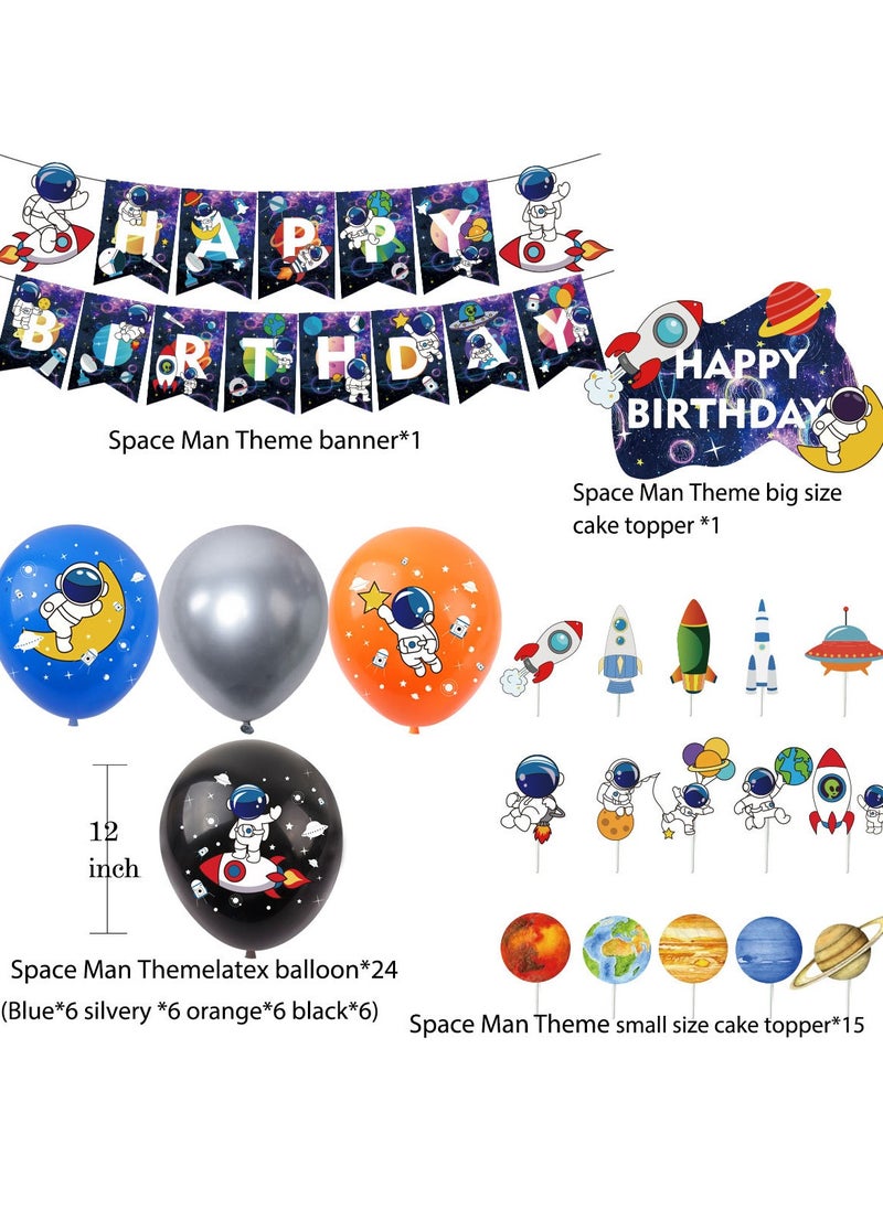 Excefore - Outer Space Party Balloons55PCS Birthday Party Decorations Universe Space Theme Supplies Astronaut Balloon Happy Birthday Banner Space Party Supplies For Decorations for Birthday Party - Image 1