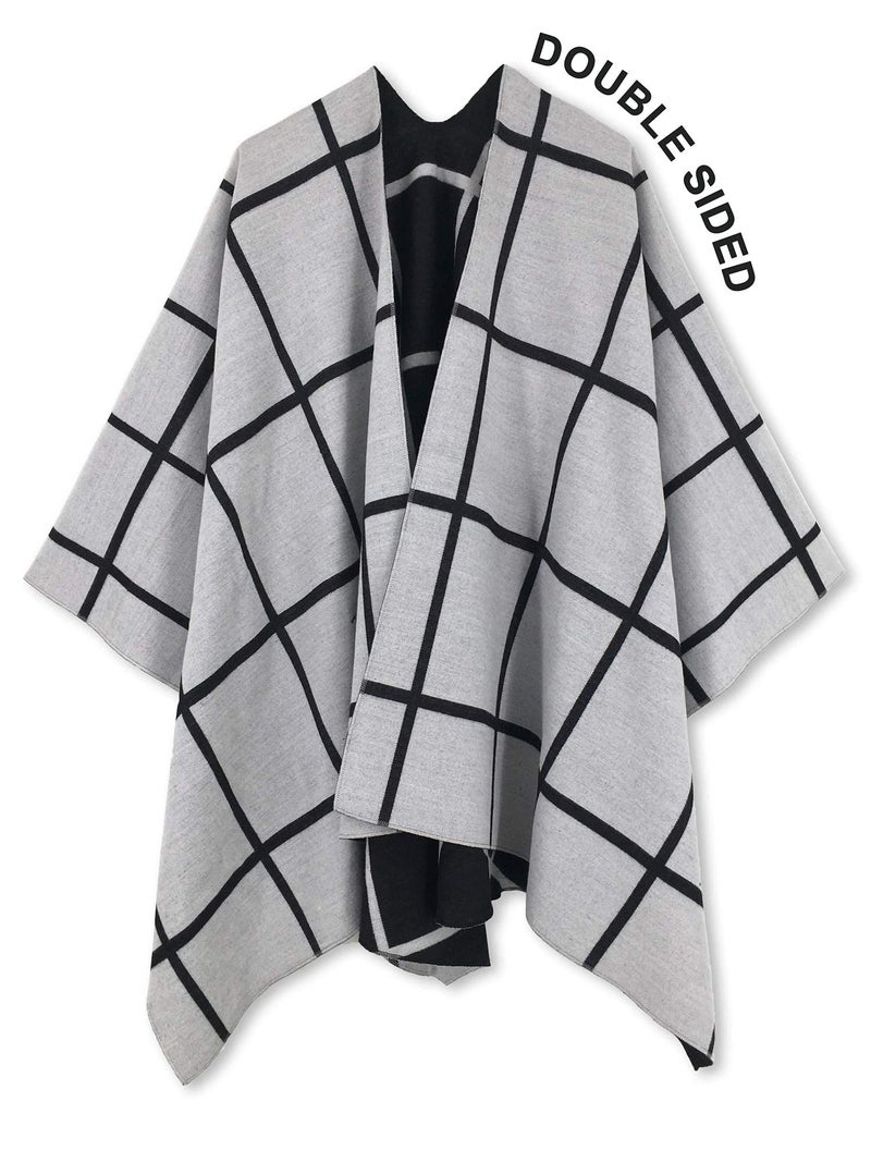 Moss Rose Women Poncho Shawl Cardigan Open Front Elegant Cape Wrap - Image 4
