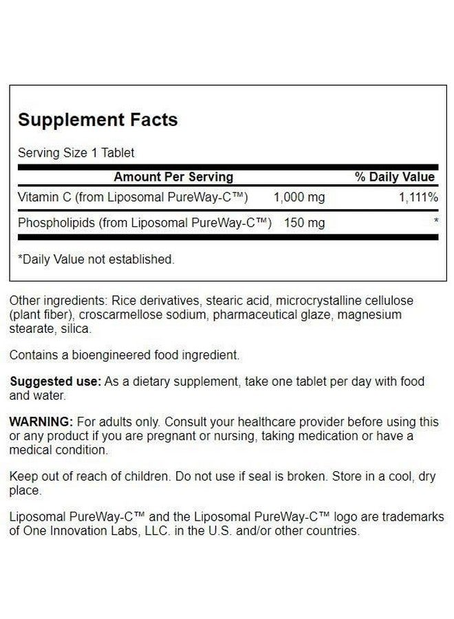 Swanson Liposomal Vitamin C - High Bioavailability 1,000 mg 60 Tabs - Image 2