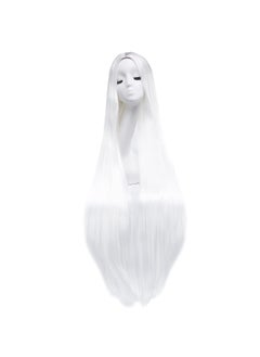 AGPtek AGPTEK Wig Synthetic Wig for Women 40 Inch 100 cm Straight Long Wig Part in the Middle Anime Costume Great for Party Cosplay DailyUse and Festivals White 