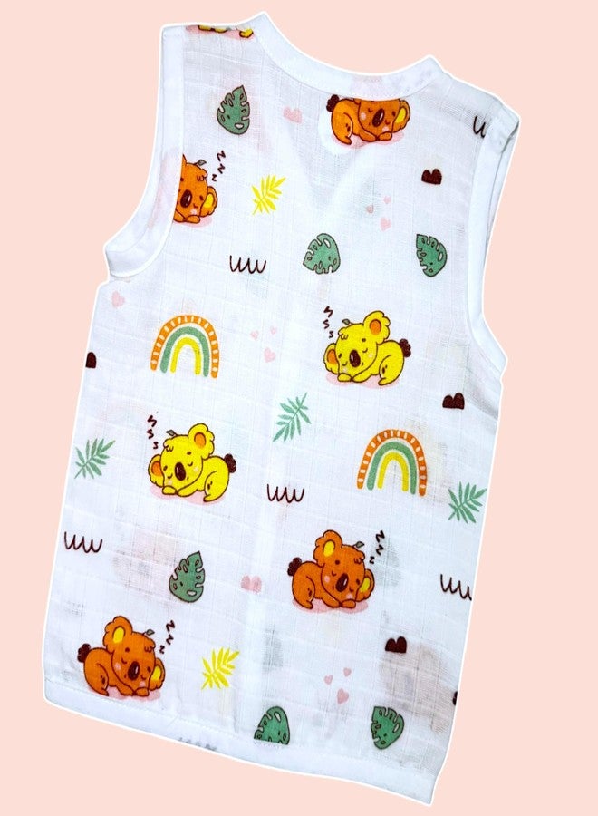 TEETAR Unisex Muslin Cotton Baby Vest and Shorts Set | Soft & Breathable Summer Outfit for Newborns & Infants | Lightweight & Comfortable Baby Clothing (Cuddly Koala, 3-6 Months) - Image 4