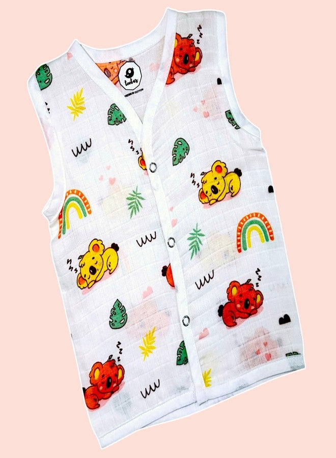 TEETAR Unisex Muslin Cotton Baby Vest and Shorts Set | Soft & Breathable Summer Outfit for Newborns & Infants | Lightweight & Comfortable Baby Clothing (Cuddly Koala, 3-6 Months) - Image 2