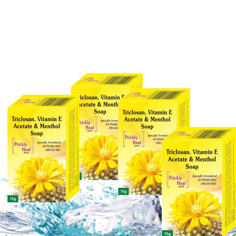 Pil Prickly Heat Soap | Medicated Soap with Triclosan | Anti Bacterial & Anti Inflammatory | Treats Rashes & Itchiness | 75 g Each (Pack of 4) - Image 1