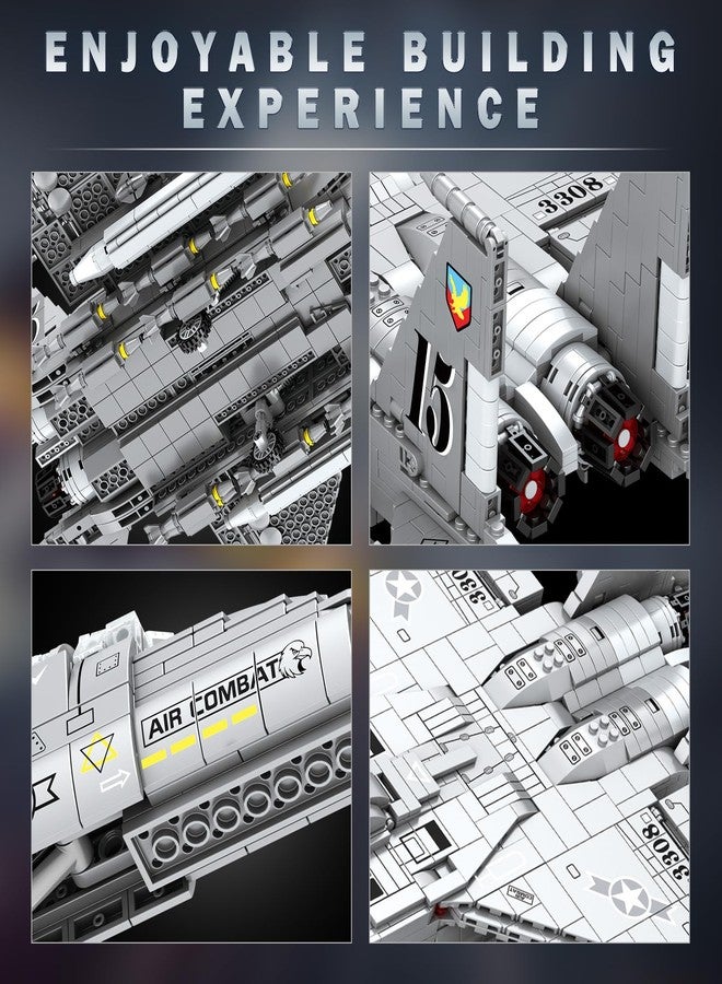 Reobrix F-15E Fighter Jet Building Sets for Adults, Military Fighter Bombers Display Model 33034, Strike Eagle Military Plane Collectible Set, Toys Gifts for Aviation Fans Boys Girls 14+ (2216 PCS) - Image 4