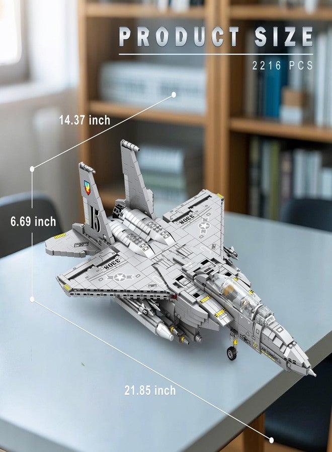 Reobrix F-15E Fighter Jet Building Sets for Adults, Military Fighter Bombers Display Model 33034, Strike Eagle Military Plane Collectible Set, Toys Gifts for Aviation Fans Boys Girls 14+ (2216 PCS) - Image 5