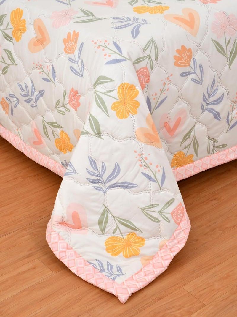 Fancy Walas Dohar Double Bed 100% Cotton Blankets for Summer | 90x100inch, 150GSM Ac Comforter and Cooling Blankets for Summer | Pink Color | Classic Printed Design | Quilt | Ideal for Gifting - Image 4