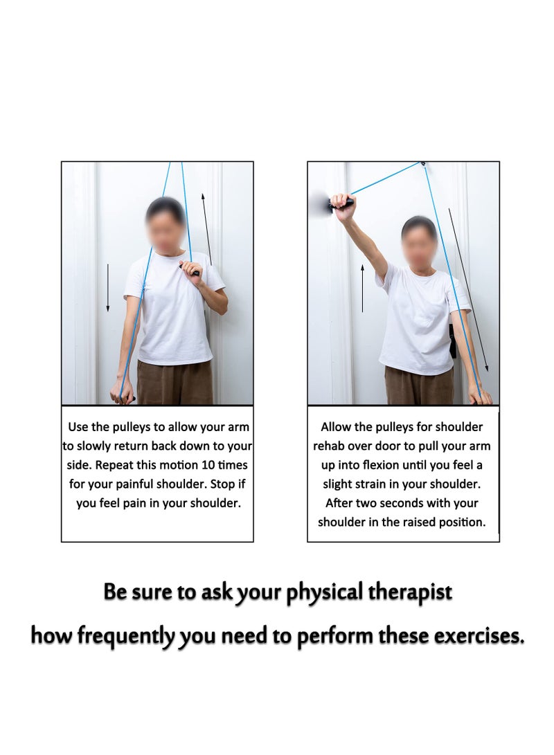 Exercise Pulley for Physical Therapy, Shoulder Pulley Over Door Rehab Exerciser, lleviate Shoulder Pain and Facilitate Recovery from Surgery for Frozen Shoulder Physical Therapy Flexibility - Image 3