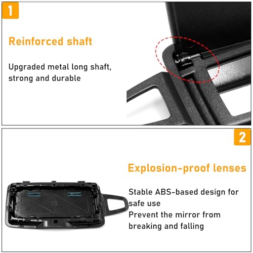 Abodvu Compatible with Mercedes Benz Sun Visor Mirror Cover Replacement for W166 X166 W292 W205 W253 C GLC M Class 2015-2021,1PC Right Passenger Side Sun Vanity Visor Makeup Mirror Cover Cap,Black - Image 4